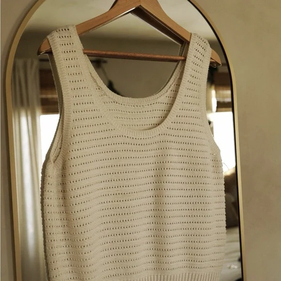 Cream Knit Tank Top - Picture 2 of 3
